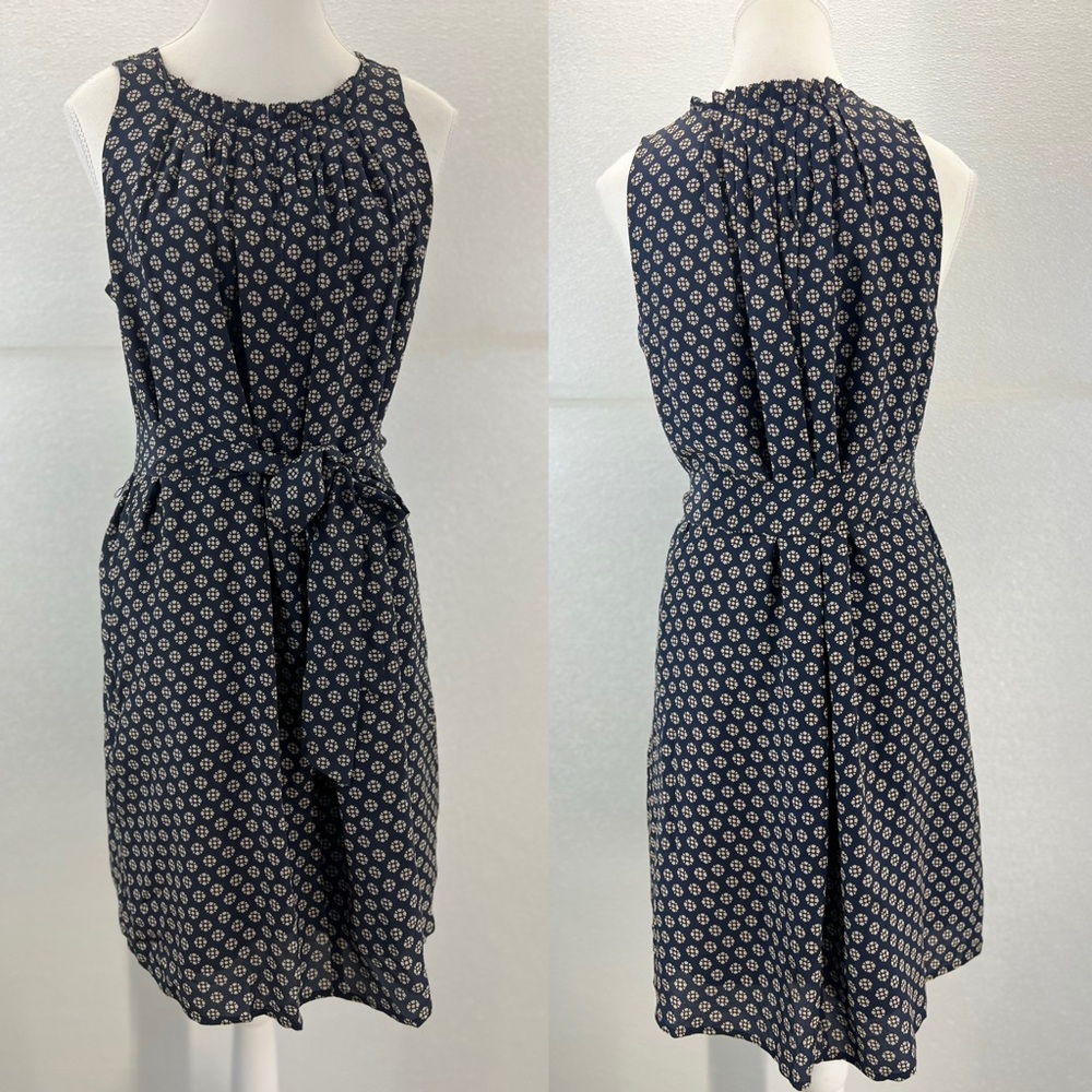 Madewell Knee Length Sheath Dress Navy Floral Patterned SIZE XS‎ - Picture 11 of 17